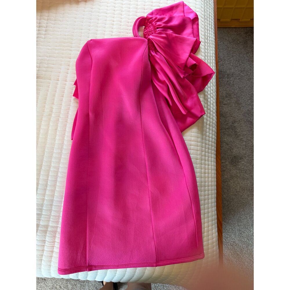ASOS Design Hot pink mini dress 1 shoulder size 0